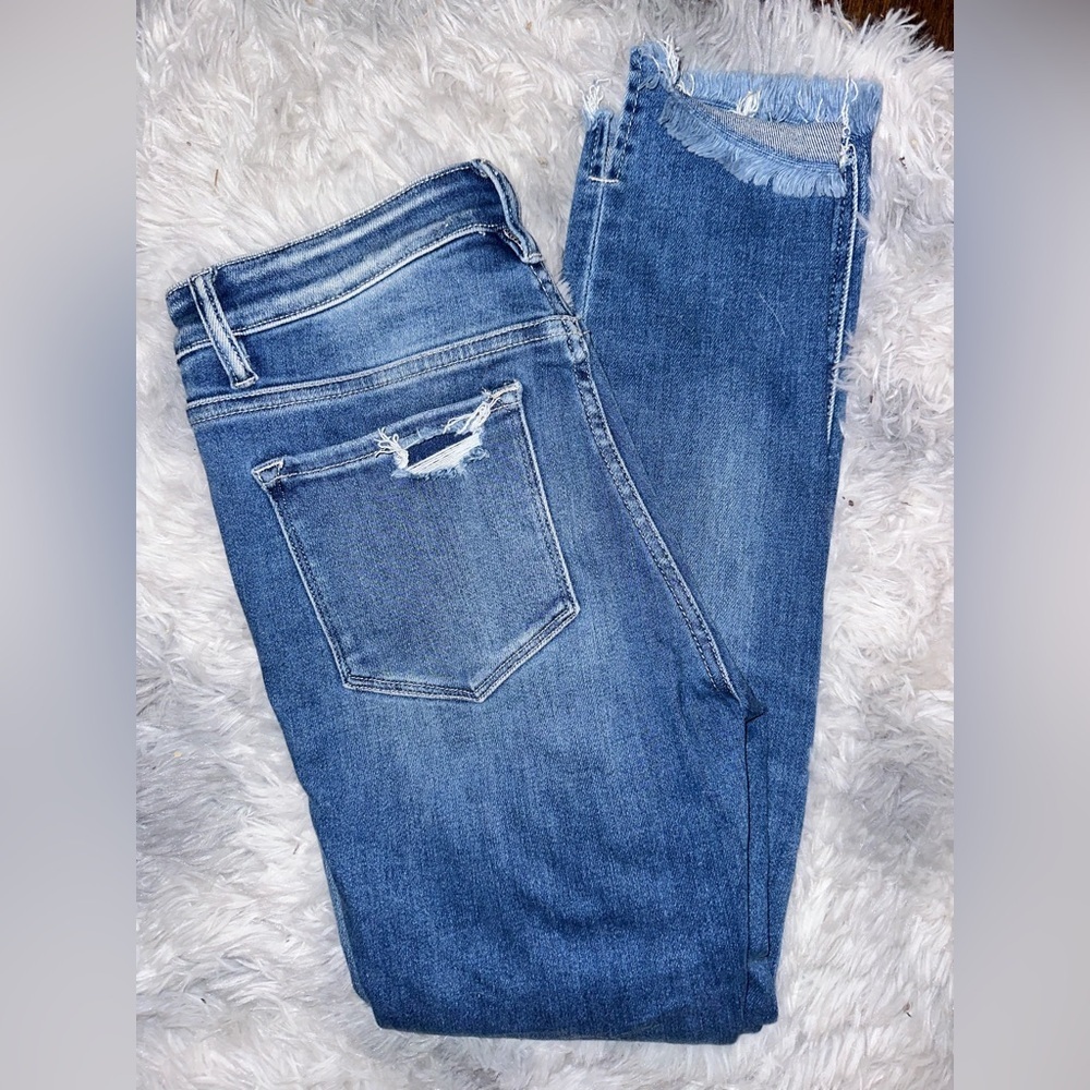 Vervet Medium Blue Distressed Women Jeans - Size 26